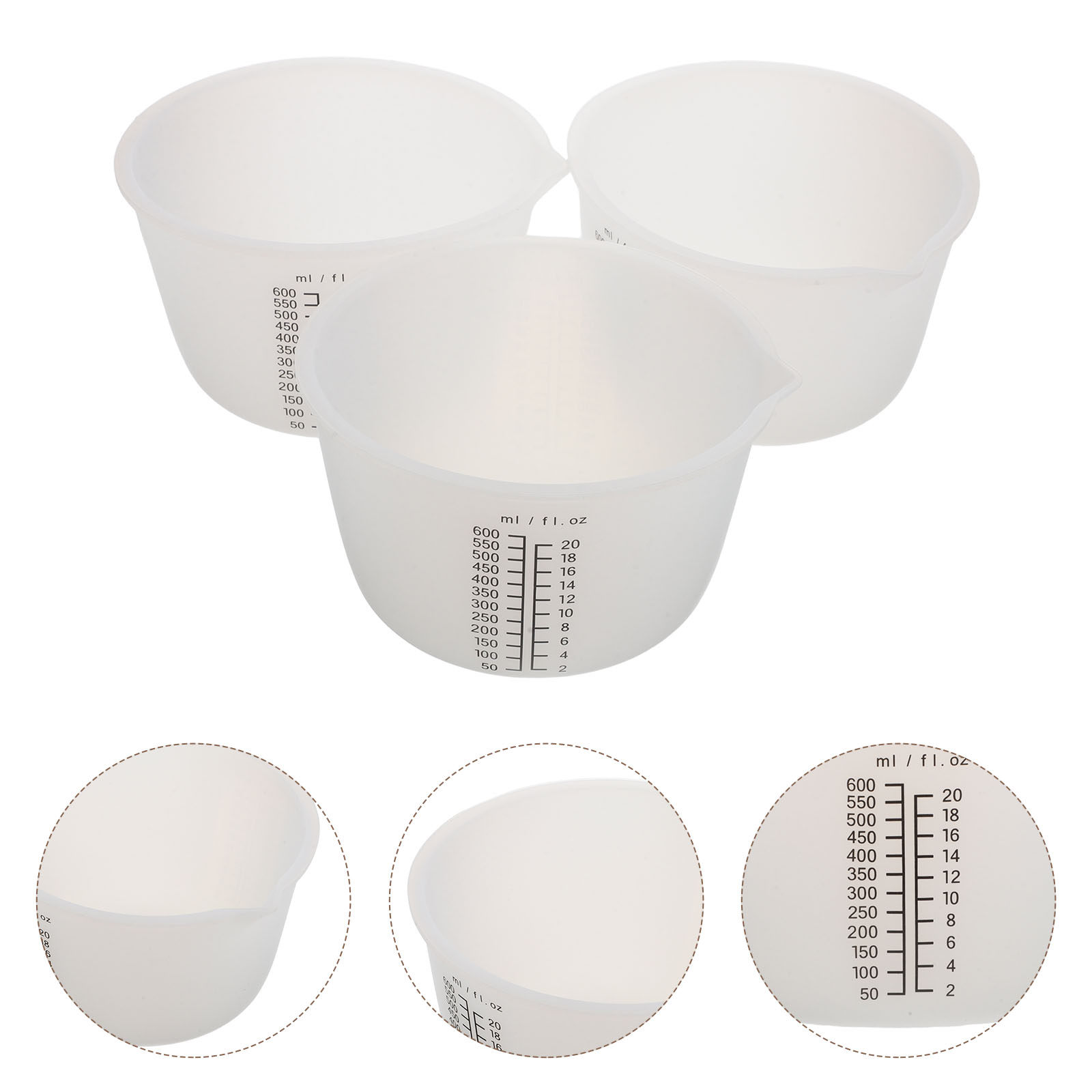 Mixing Cup Silicone - 3Pcs Silicone Resin Mixing Cups 600Ml
