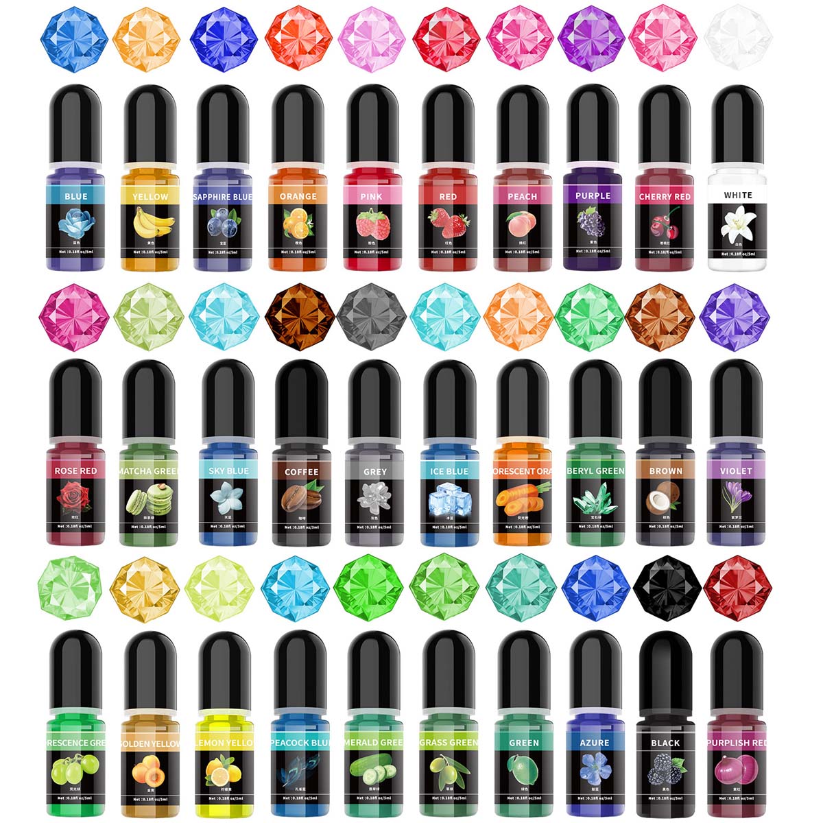 Resin Pigment Set - 5ml/Bottle Epoxy Resin Pigment Liquid Colorant