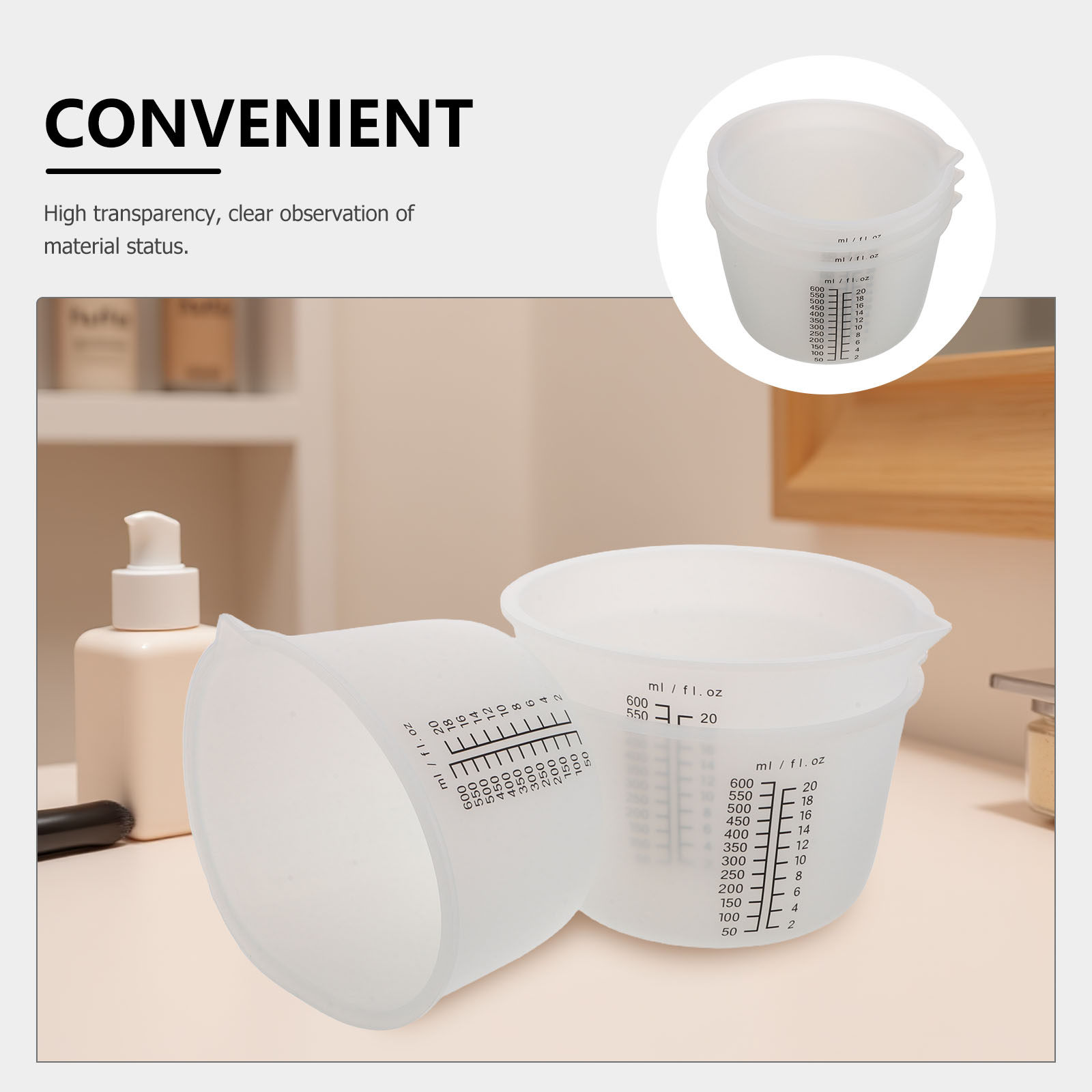 3Pcs Silicone Resin Mixing Cup - огляд і ціна Mixing Cup Silicone