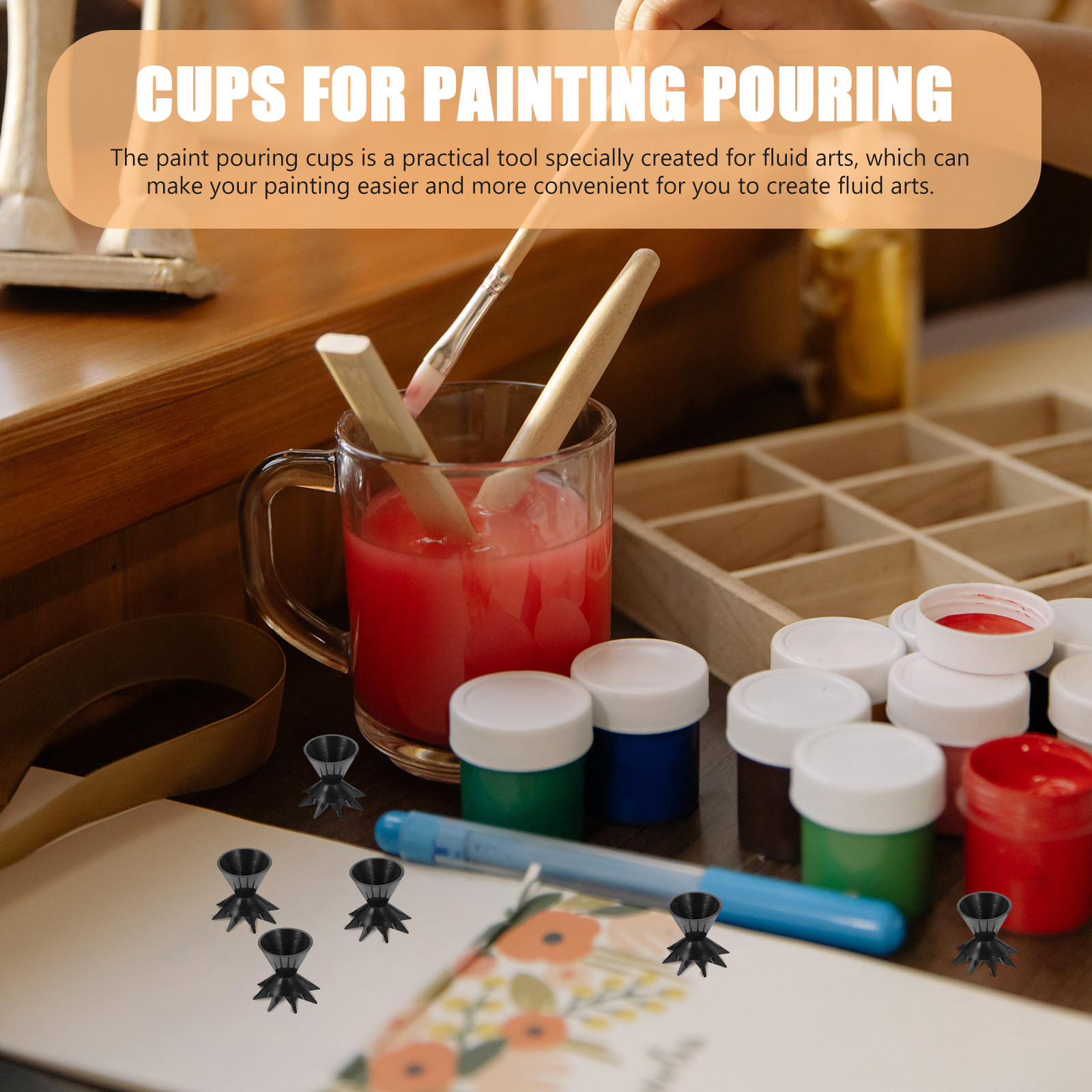 6Pcs Silicone Painting Pouring - огляд і ціна Mixing Cup Silicone